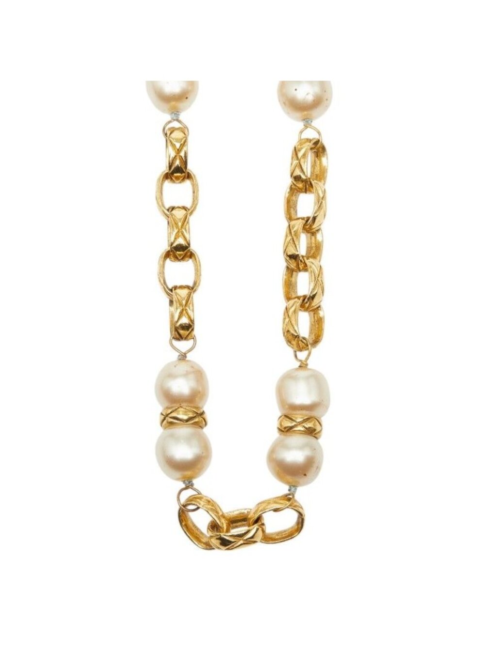 Chanel Chain Necklace Gold Faux Pearl Plated - Picture 4 of 7